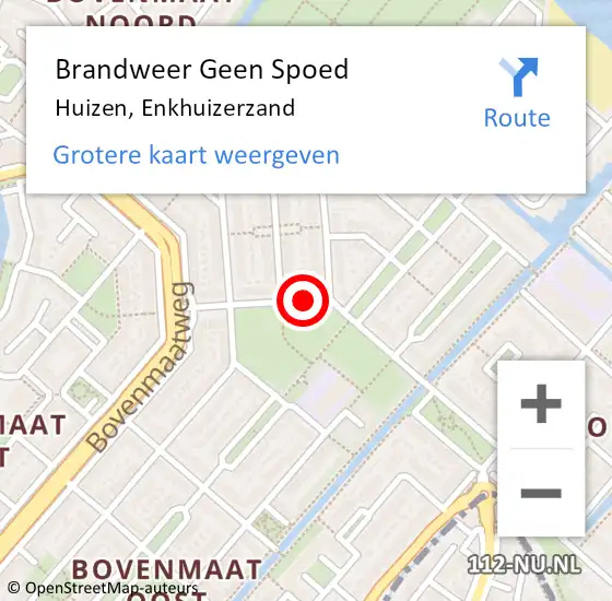 Locatie op kaart van de 112 melding: Brandweer Geen Spoed Naar Huizen, Enkhuizerzand op 1 januari 2015 13:46