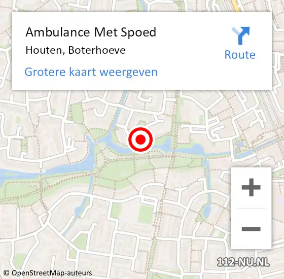Locatie op kaart van de 112 melding: Ambulance Met Spoed Naar Houten, Boterhoeve op 26 oktober 2013 10:39
