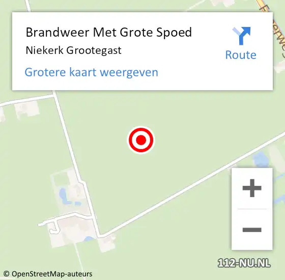 Locatie op kaart van de 112 melding: Brandweer Met Grote Spoed Naar Niekerk Grootegast op 1 januari 2015 14:13