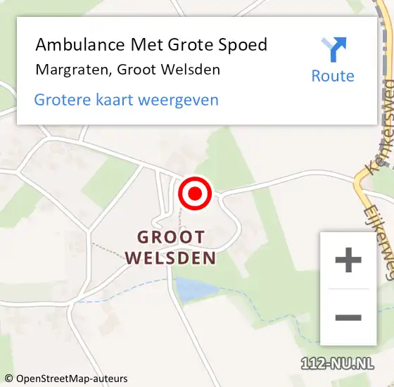 Locatie op kaart van de 112 melding: Ambulance Met Grote Spoed Naar Margraten, Groot Welsden op 1 januari 2015 14:24