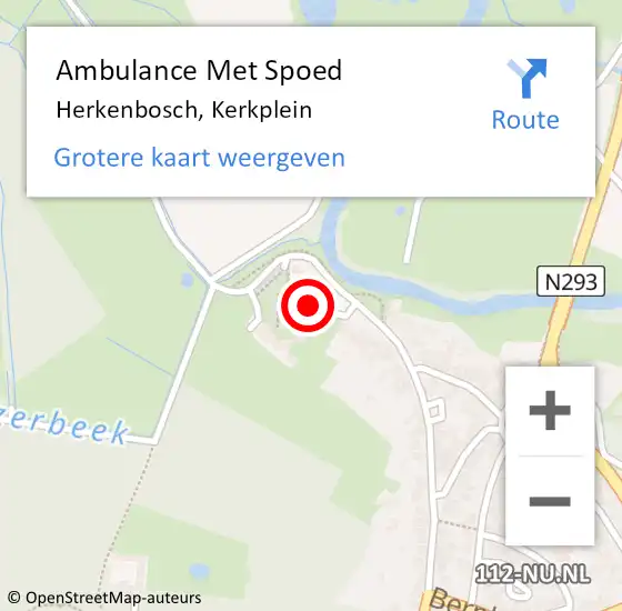 Locatie op kaart van de 112 melding: Ambulance Met Spoed Naar Herkenbosch, Kerkplein op 1 januari 2015 14:52