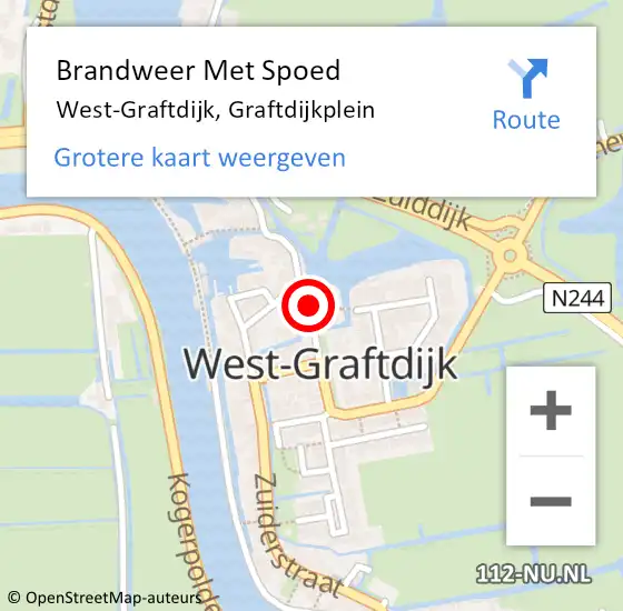 Locatie op kaart van de 112 melding: Brandweer Met Spoed Naar West-Graftdijk, Graftdijkplein op 1 januari 2015 14:56