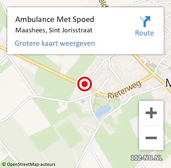 Locatie op kaart van de 112 melding: Ambulance Met Spoed Naar Maashees, Sint Jorisstraat op 1 januari 2015 15:18