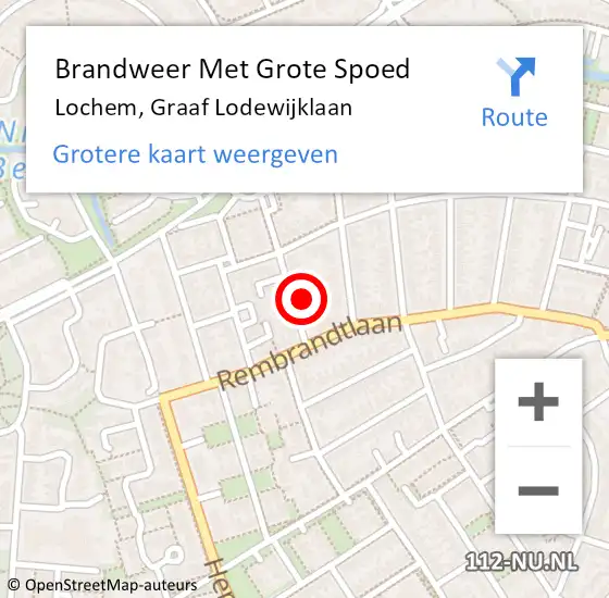 Locatie op kaart van de 112 melding: Brandweer Met Grote Spoed Naar Lochem, Graaf Lodewijklaan op 1 januari 2015 15:38