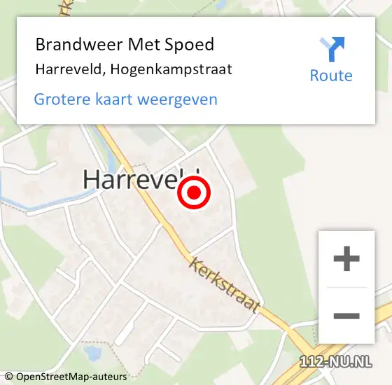 Locatie op kaart van de 112 melding: Brandweer Met Spoed Naar Harreveld, Hogenkampstraat op 1 januari 2015 18:29