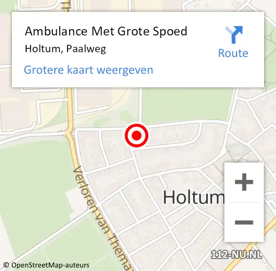 Locatie op kaart van de 112 melding: Ambulance Met Grote Spoed Naar Holtum, Paalweg op 1 januari 2015 18:41
