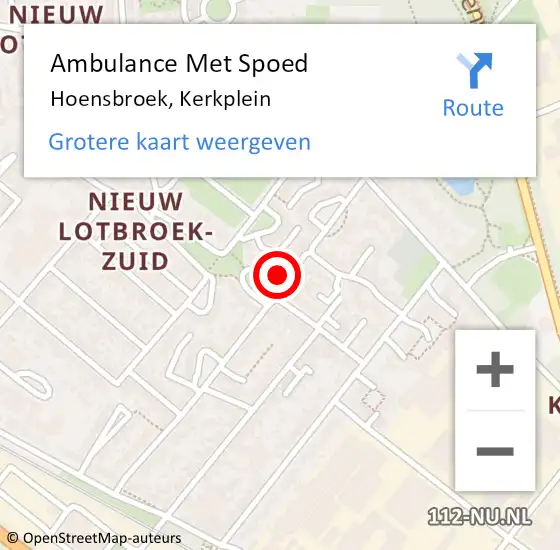 Locatie op kaart van de 112 melding: Ambulance Met Spoed Naar Hoensbroek, Kerkplein op 1 januari 2015 19:05