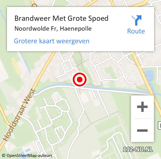 Locatie op kaart van de 112 melding: Brandweer Met Grote Spoed Naar Noordwolde Fr, Haenepolle op 26 oktober 2013 11:10