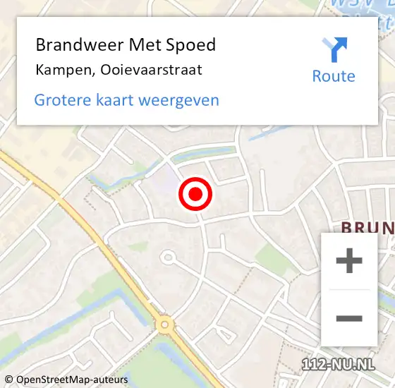 Locatie op kaart van de 112 melding: Brandweer Met Spoed Naar Kampen, Ooievaarstraat op 1 januari 2015 19:23