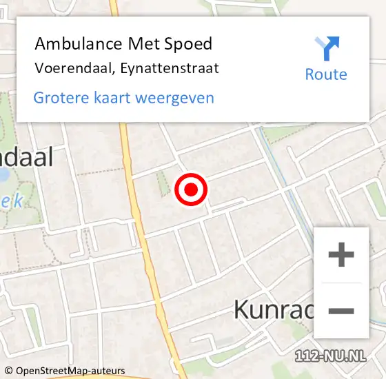 Locatie op kaart van de 112 melding: Ambulance Met Spoed Naar Voerendaal, Eynattenstraat op 1 januari 2015 19:25