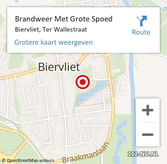 Locatie op kaart van de 112 melding: Brandweer Met Grote Spoed Naar Biervliet, Ter Wallestraat op 26 oktober 2013 11:10