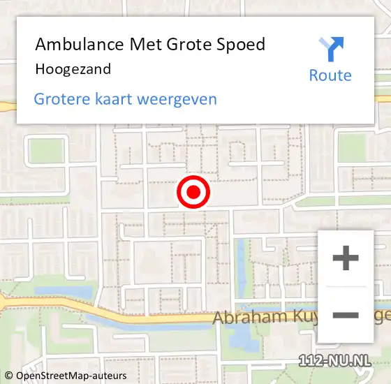 Locatie op kaart van de 112 melding: Ambulance Met Grote Spoed Naar Hoogezand op 1 januari 2015 19:51