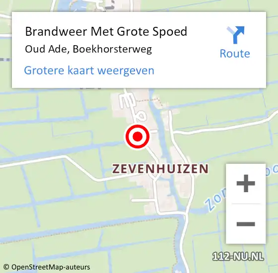 Locatie op kaart van de 112 melding: Brandweer Met Grote Spoed Naar Oud Ade, Boekhorsterweg op 26 oktober 2013 11:17