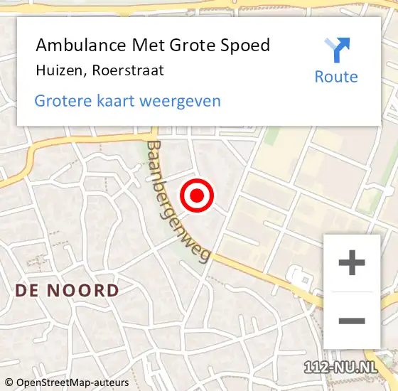 Locatie op kaart van de 112 melding: Ambulance Met Grote Spoed Naar Huizen, Roerstraat op 1 januari 2015 22:29