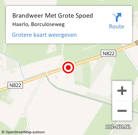 Locatie op kaart van de 112 melding: Brandweer Met Grote Spoed Naar Haarlo, Borculoseweg op 2 januari 2015 00:13