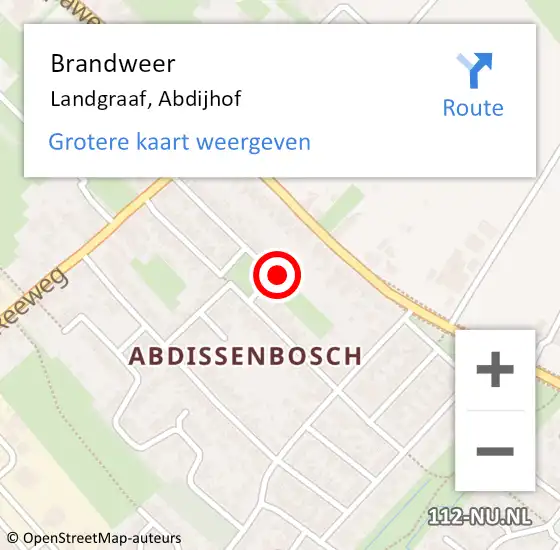 Locatie op kaart van de 112 melding: Brandweer Landgraaf, Abdijhof op 2 januari 2015 01:27