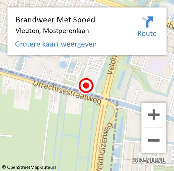 Locatie op kaart van de 112 melding: Brandweer Met Spoed Naar Vleuten, Mostperenlaan op 2 januari 2015 02:28