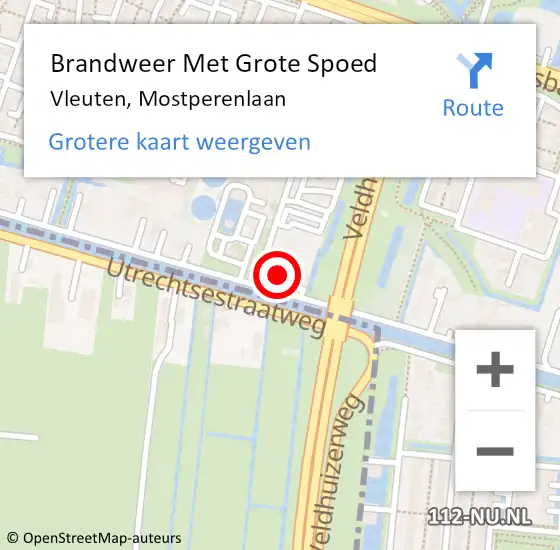 Locatie op kaart van de 112 melding: Brandweer Met Grote Spoed Naar Vleuten, Mostperenlaan op 2 januari 2015 02:29