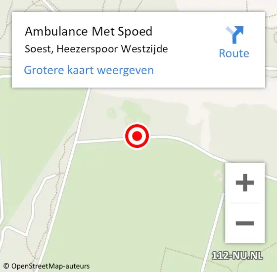 Locatie op kaart van de 112 melding: Ambulance Met Spoed Naar Soest, Heezerspoor Westzijde op 26 oktober 2013 11:47