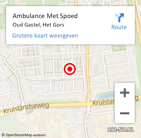 Locatie op kaart van de 112 melding: Ambulance Met Spoed Naar Oud Gastel, Het Gors op 2 januari 2015 07:30