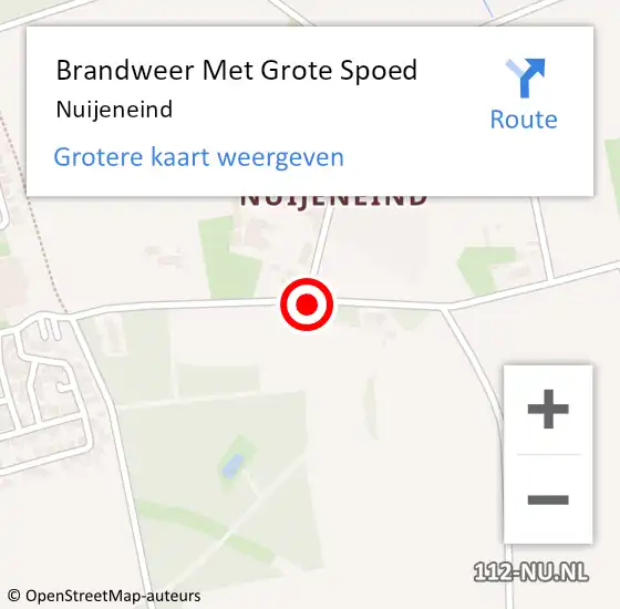 Locatie op kaart van de 112 melding: Brandweer Met Grote Spoed Naar Nuijeneind op 2 januari 2015 08:45