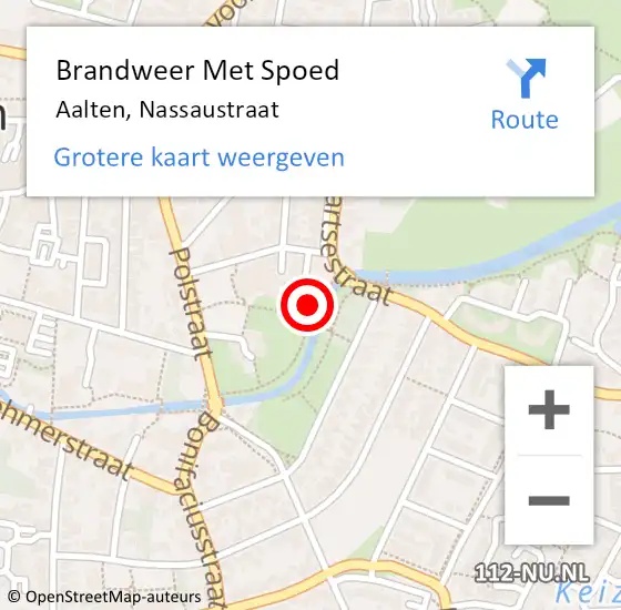 Locatie op kaart van de 112 melding: Brandweer Met Spoed Naar Aalten, Nassaustraat op 2 januari 2015 09:02