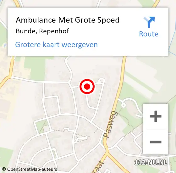 Locatie op kaart van de 112 melding: Ambulance Met Grote Spoed Naar Bunde, Repenhof op 2 januari 2015 09:19