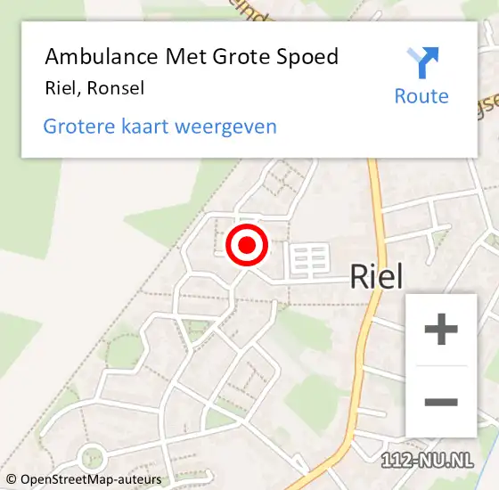 Locatie op kaart van de 112 melding: Ambulance Met Grote Spoed Naar Riel, Ronsel op 2 januari 2015 10:02