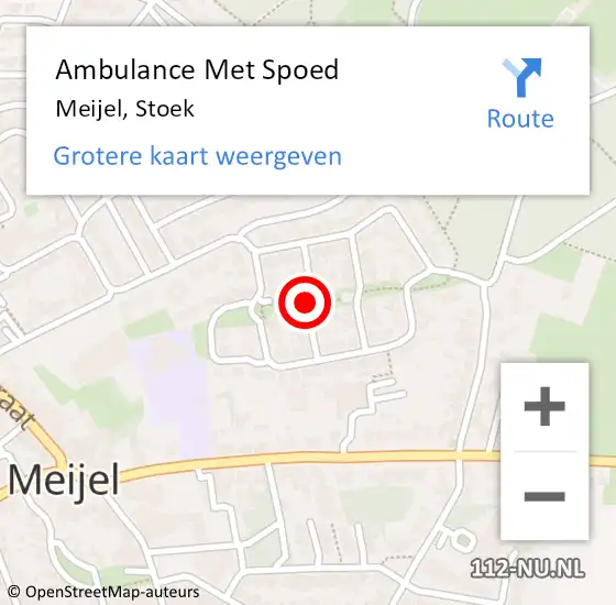 Locatie op kaart van de 112 melding: Ambulance Met Spoed Naar Meijel, Stoek op 2 januari 2015 10:37