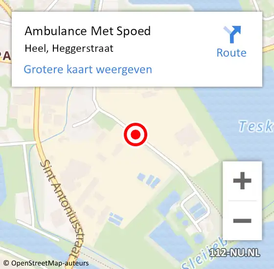 Locatie op kaart van de 112 melding: Ambulance Met Spoed Naar Heel, Heggerstraat op 2 januari 2015 11:02