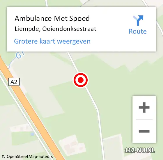 Locatie op kaart van de 112 melding: Ambulance Met Spoed Naar Liempde, Ooiendonksestraat op 2 januari 2015 11:16