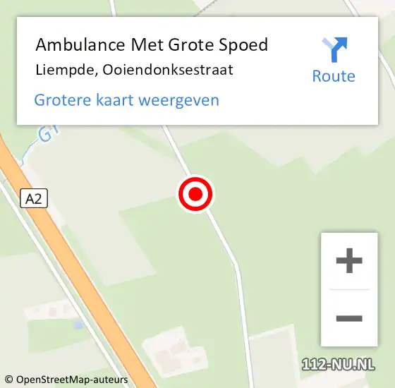 Locatie op kaart van de 112 melding: Ambulance Met Grote Spoed Naar Liempde, Ooiendonksestraat op 2 januari 2015 11:17