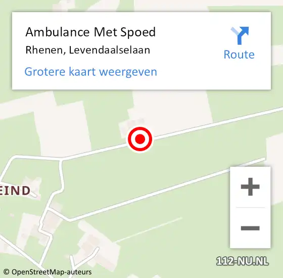 Locatie op kaart van de 112 melding: Ambulance Met Spoed Naar Rhenen, Levendaalselaan op 2 januari 2015 11:46