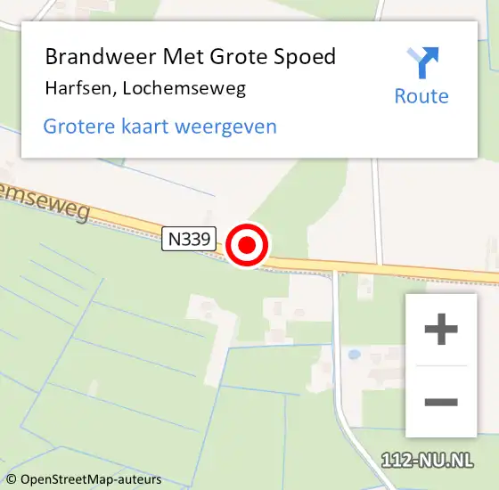 Locatie op kaart van de 112 melding: Brandweer Met Grote Spoed Naar Harfsen, Lochemseweg op 2 januari 2015 12:04