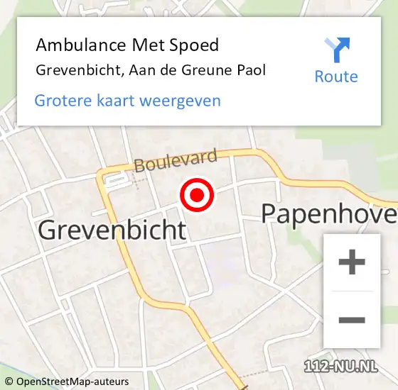 Locatie op kaart van de 112 melding: Ambulance Met Spoed Naar Grevenbicht, Aan de Greune Paol op 2 januari 2015 14:02