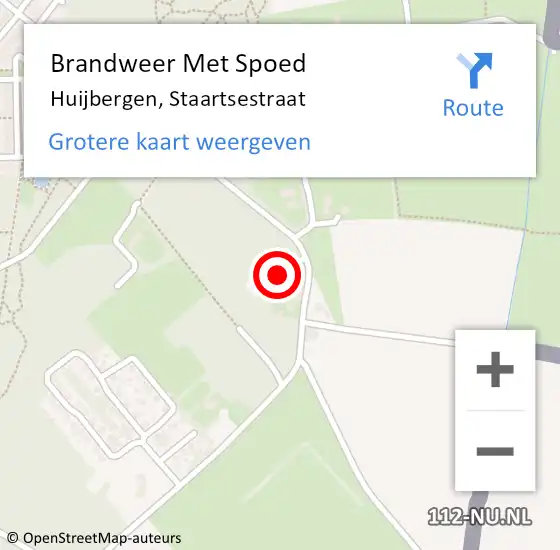 Locatie op kaart van de 112 melding: Brandweer Met Spoed Naar Huijbergen, Staartsestraat op 2 januari 2015 15:10