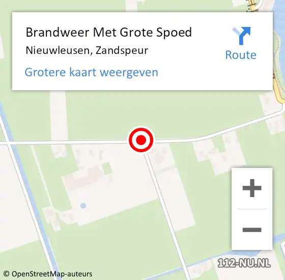 Locatie op kaart van de 112 melding: Brandweer Met Grote Spoed Naar Nieuwleusen, Zandspeur op 2 januari 2015 15:48