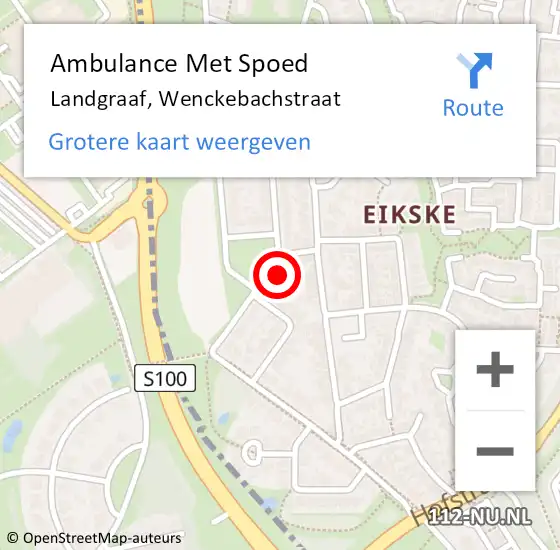 Locatie op kaart van de 112 melding: Ambulance Met Spoed Naar Landgraaf, Wenckebachstraat op 2 januari 2015 15:55