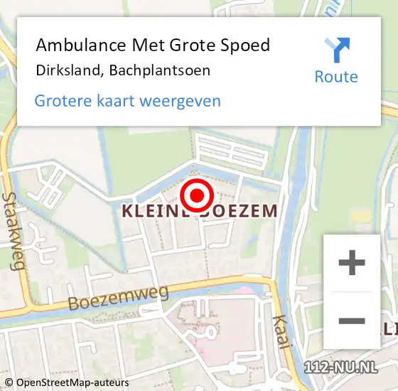 Locatie op kaart van de 112 melding: Ambulance Met Grote Spoed Naar Dirksland, Bachplantsoen op 2 januari 2015 18:04