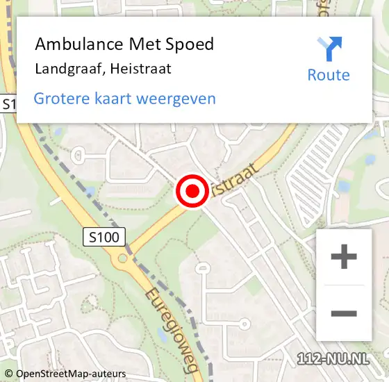 Locatie op kaart van de 112 melding: Ambulance Met Spoed Naar Landgraaf, Heistraat op 2 januari 2015 18:19