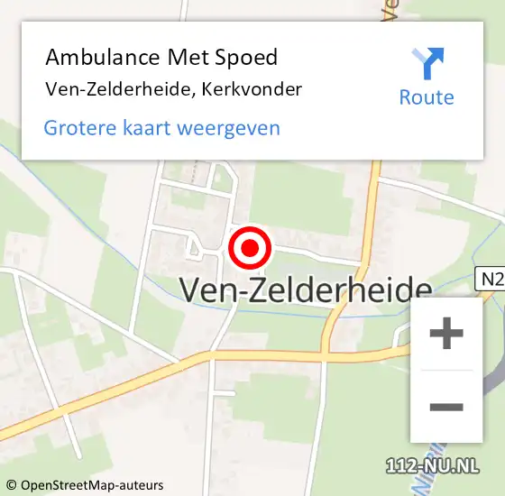 Locatie op kaart van de 112 melding: Ambulance Met Spoed Naar Ven-Zelderheide, Kerkvonder op 2 januari 2015 18:41