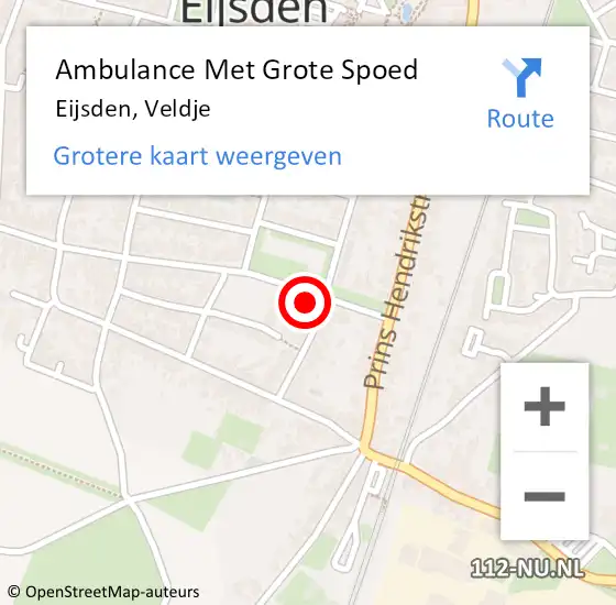 Locatie op kaart van de 112 melding: Ambulance Met Grote Spoed Naar Eijsden, Veldje op 26 oktober 2013 13:11