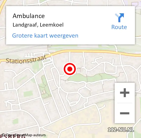 Locatie op kaart van de 112 melding: Ambulance Landgraaf, Leemkoel op 2 januari 2015 21:51