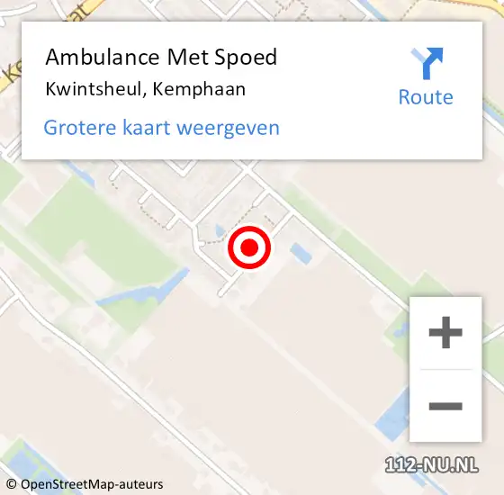 Locatie op kaart van de 112 melding: Ambulance Met Spoed Naar Kwintsheul, Kemphaan op 2 januari 2015 21:52