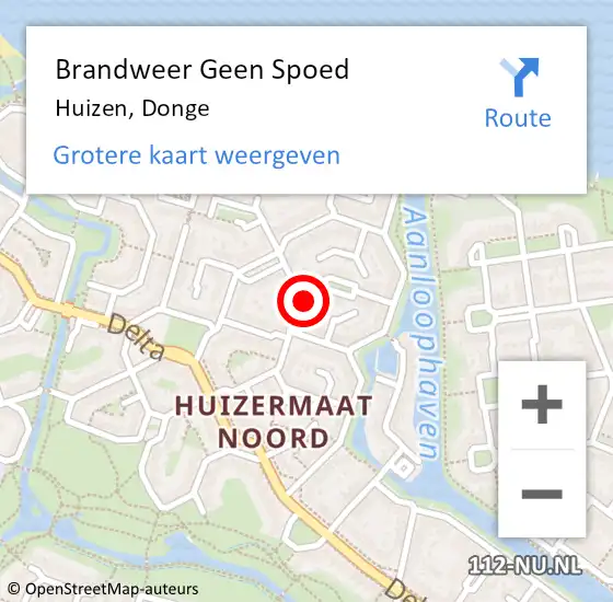 Locatie op kaart van de 112 melding: Brandweer Geen Spoed Naar Huizen, Donge op 2 januari 2015 21:55