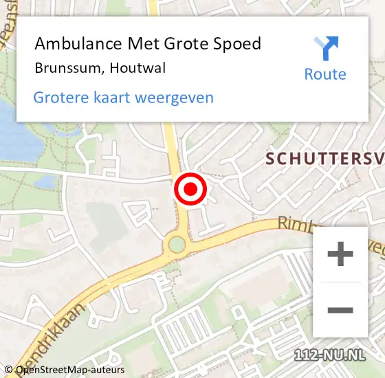 Locatie op kaart van de 112 melding: Ambulance Met Grote Spoed Naar Brunssum, Houtwal op 3 januari 2015 00:26