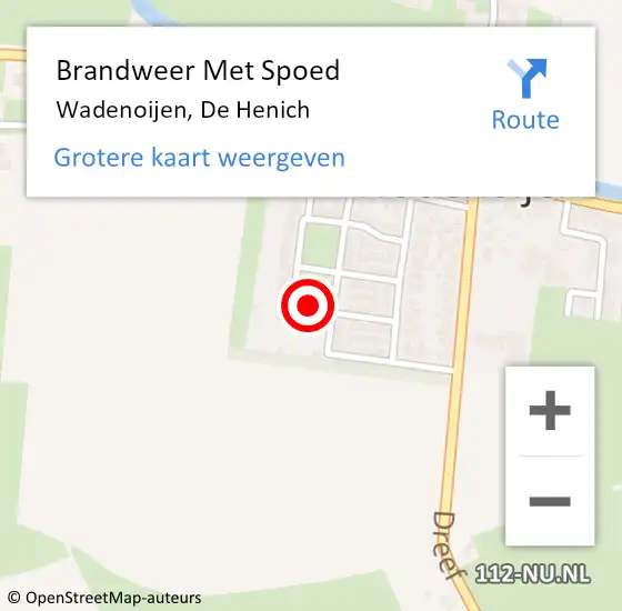 Locatie op kaart van de 112 melding: Brandweer Met Spoed Naar Wadenoijen, De Henich op 3 januari 2015 02:30