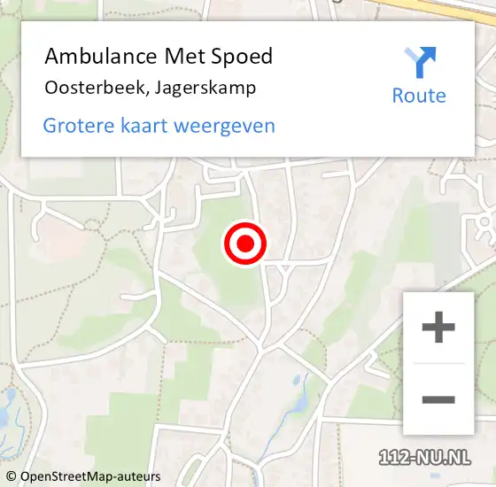 Locatie op kaart van de 112 melding: Ambulance Met Spoed Naar Oosterbeek, Jagerskamp op 3 januari 2015 03:07