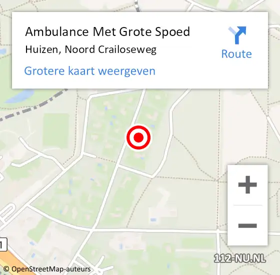 Locatie op kaart van de 112 melding: Ambulance Met Grote Spoed Naar Huizen, Noord Crailoseweg op 3 januari 2015 03:32