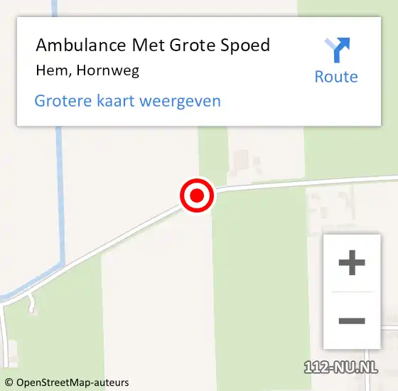 Locatie op kaart van de 112 melding: Ambulance Met Grote Spoed Naar Hem, Hornweg op 3 januari 2015 05:03